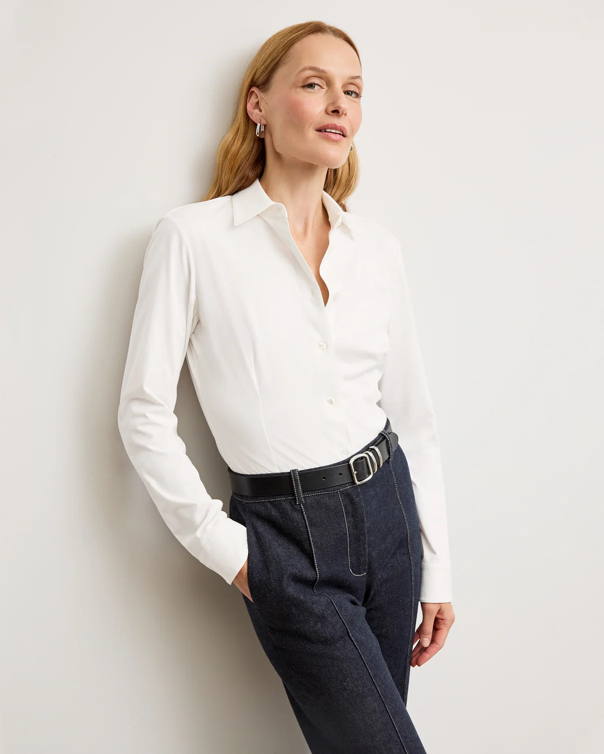 Clemens Flex Shirt - Knit Poplin :: White | MM LaFleur