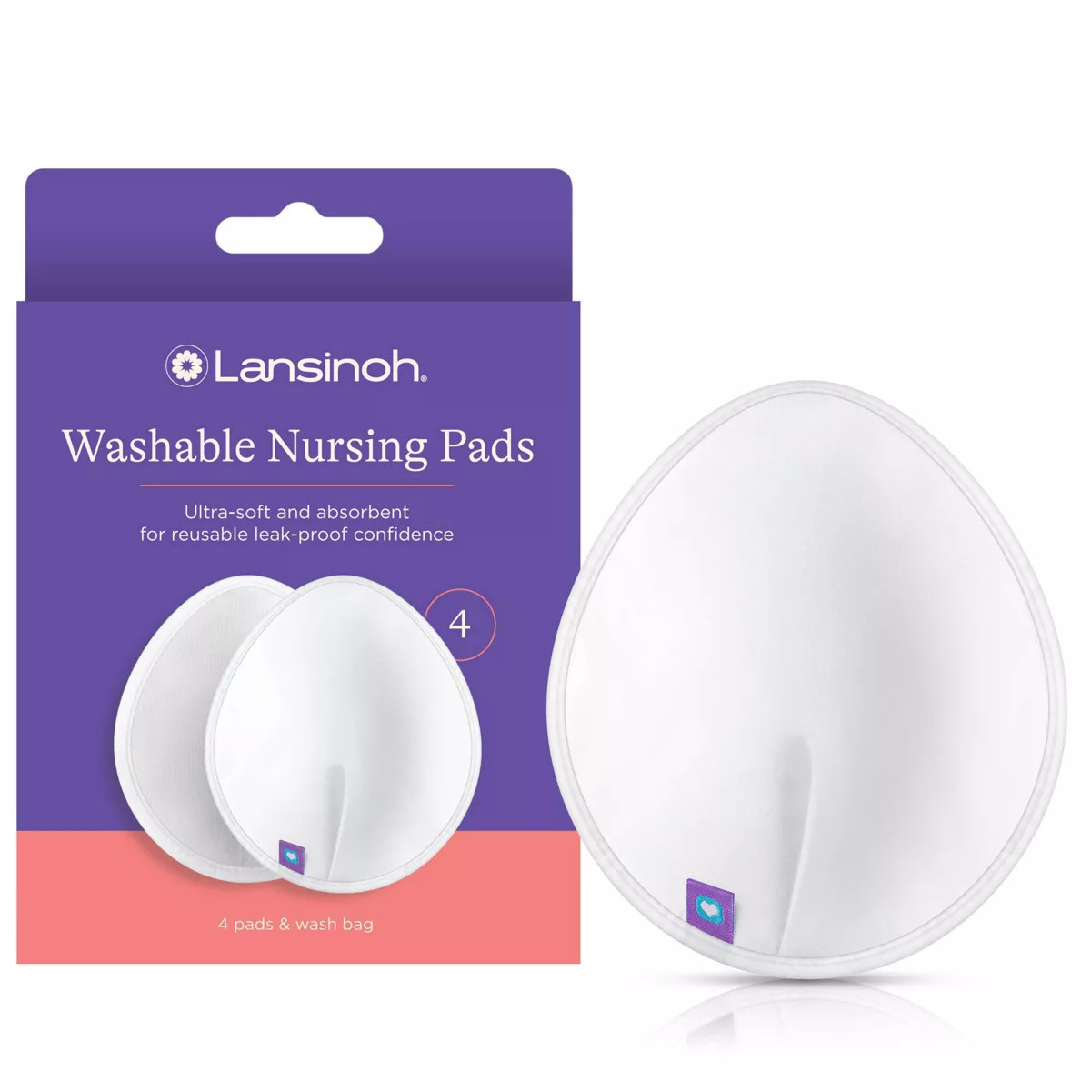 Lansinoh Washable Nursing Pads with Mesh Wash Bag - White - 4ct | Target
