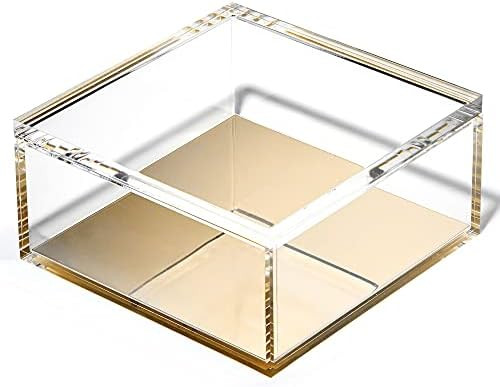 OfficeGoods Acrylic Desk Organizer w/ Gold Base – Functional & Elegant Odds & Ends Box for Display o | Amazon (US)
