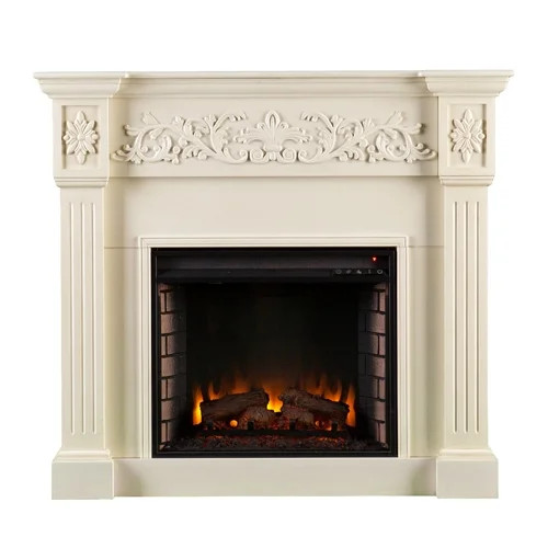 Sei Jaxfyre Traditional style Electric Fireplace in Ivory finish - Walmart.com | Walmart (US)