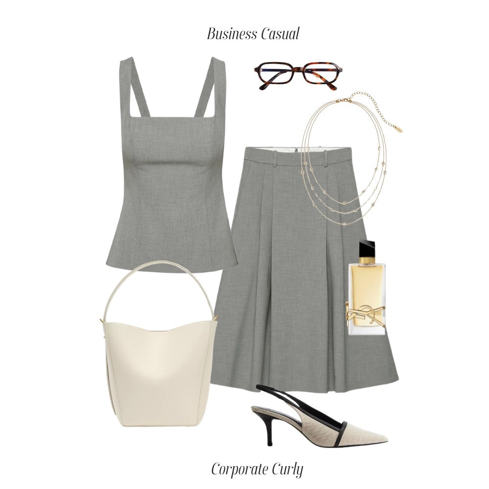 Easy elegance for work days.  A gray top + midi skirt = effortless summer business casual done right.

summer business casual, gray top outfit, midi skirt outfit, office style, workwear inspo, chic summer look, polished outfit, neutral tones, lightweight workwear, capsule wardrobe, LTK work outfit, elegant casual, minimal chic



#LTKWorkwear #LTKShoeCrush #LTKItBag