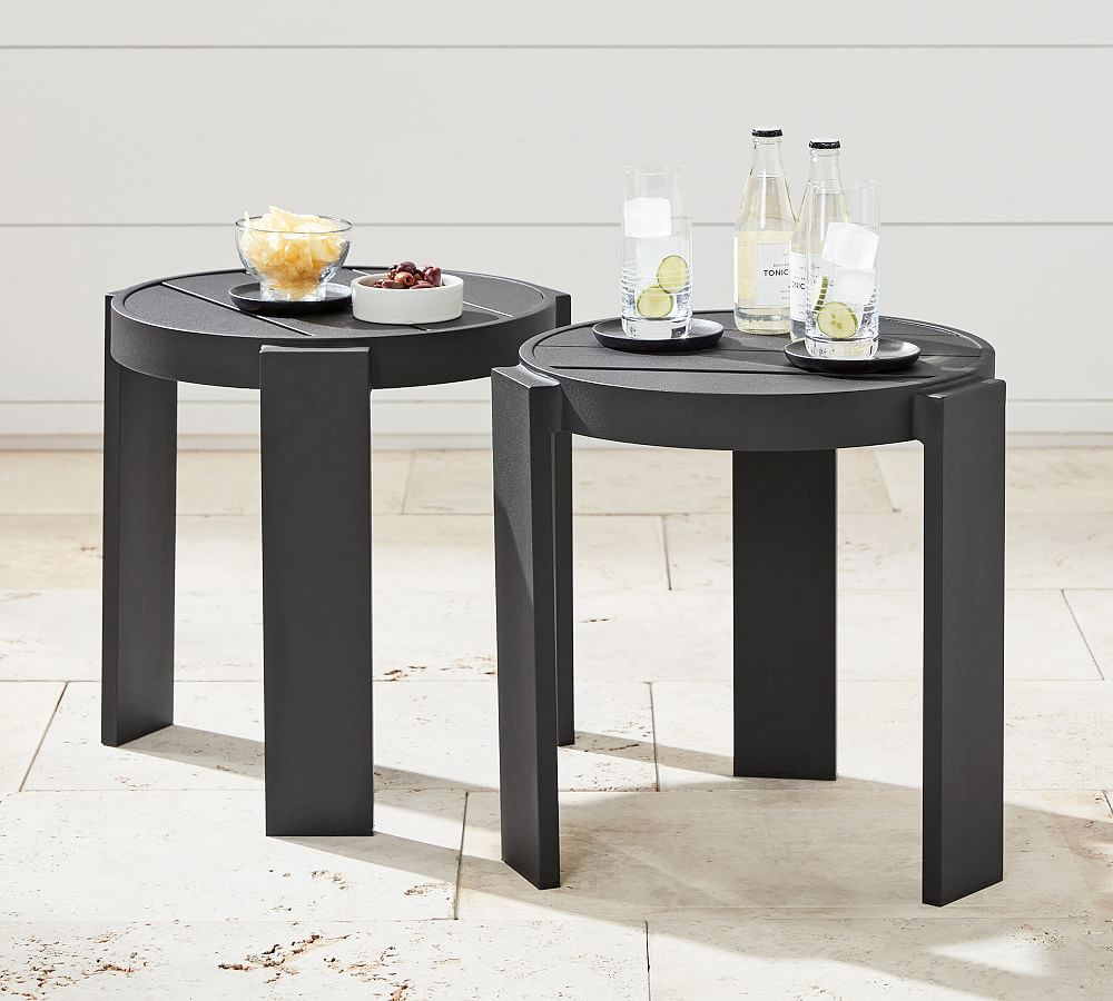 Malibu Metal Stackable Outdoor Side Stool, Set of 2 (18") | Pottery Barn (US)