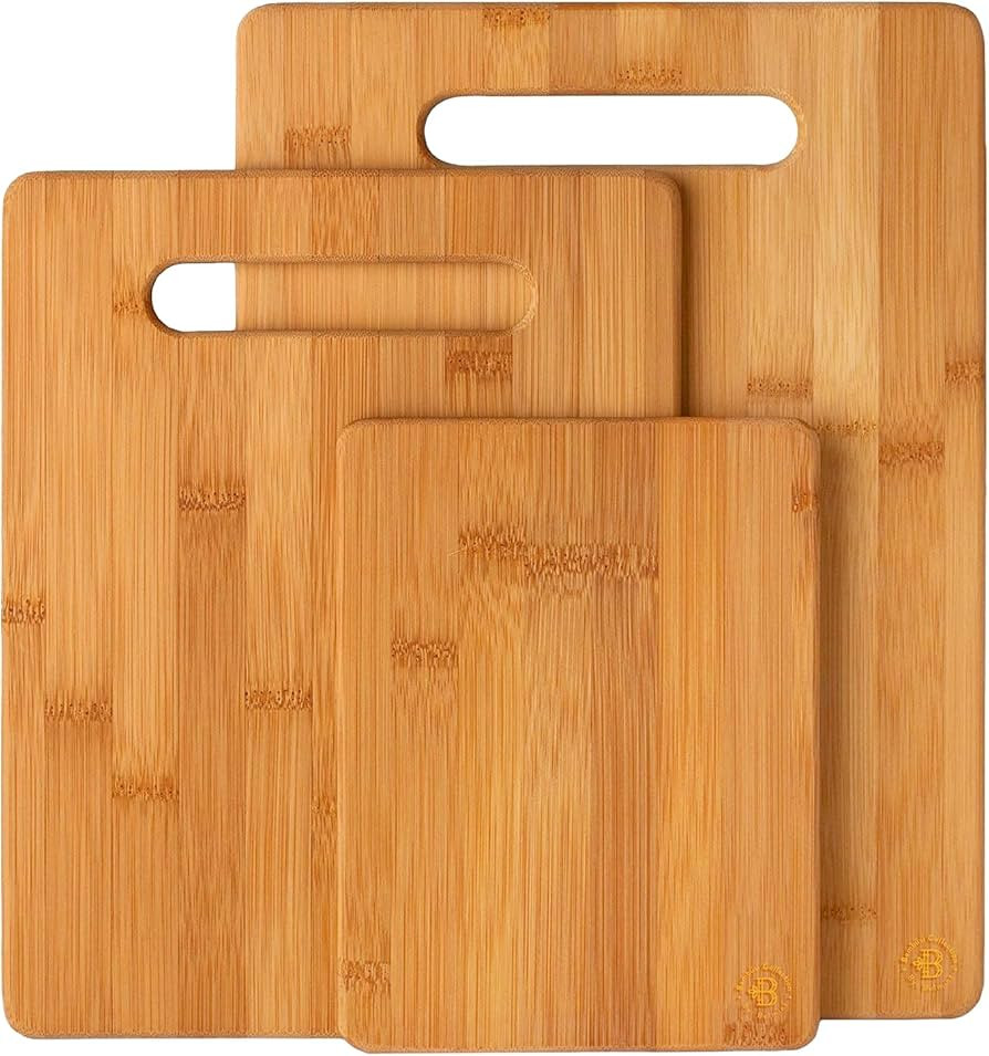 Bamboo Cutting Boards for Kitchen [Set of 3] Wood Cutting Board for Chopping Meat, Vegetables, Fr... | Amazon (US)