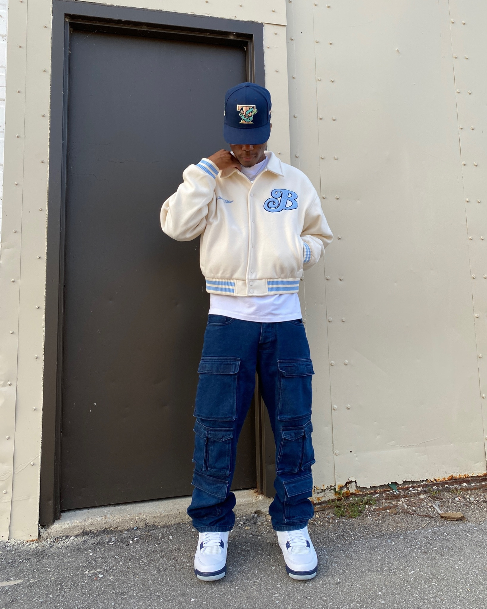 Boxy Melton Varsity Jacket curated on LTK