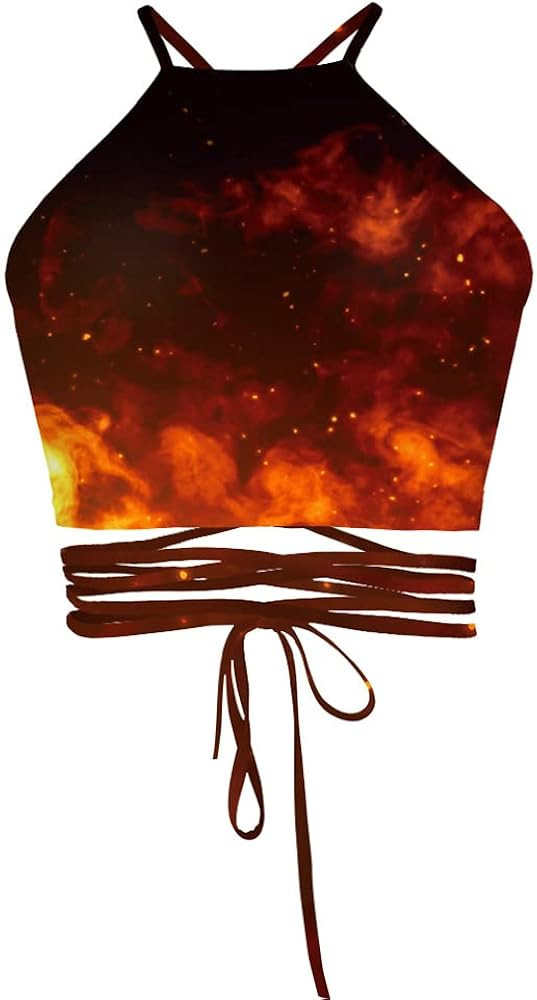 Sister Amy Women's Halter Cross Hollow Boho Bandage Tank Camis Crop Top Vest | Amazon (US)