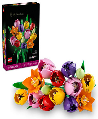 LEGO® Botanicals Tulip Bouquet Flower Décor Building Kit 11501, 576 Pieces - Macy's | Macy's