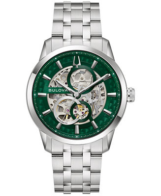 Men's Classic Sutton Automatic Silver-Tone Stainless Steel Bracelet Watch 40mm | Macy's