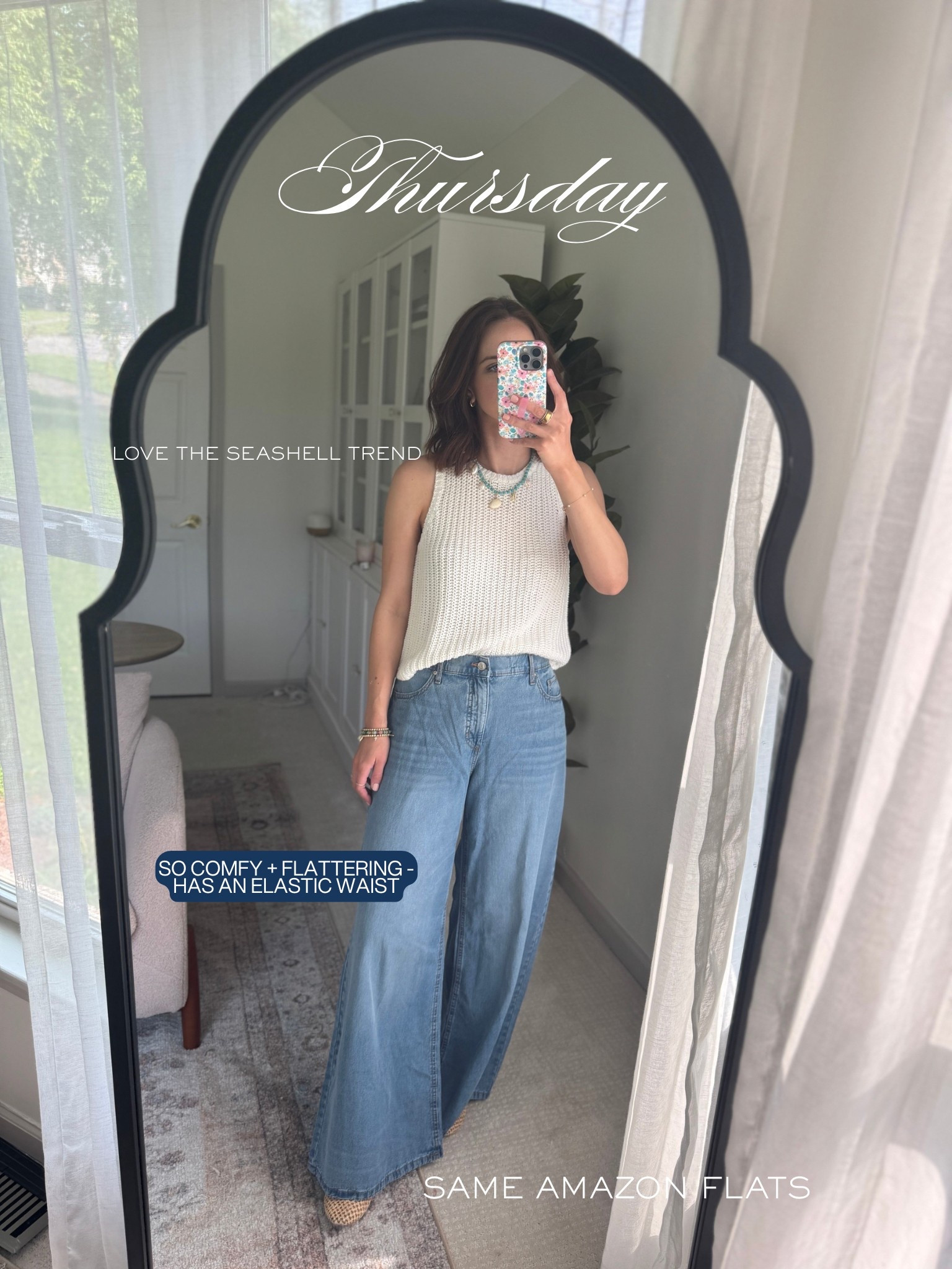 Sweater tank : wearing s
Wide leg denim : wearing 4 (could have sized down)
Mesh flats 

Summer outfit idea // casual outfit idea // mom style // date night outfit // brunch outfit 

#LTKSeasonal #LTKSummerEdit #LTKStyleTip
