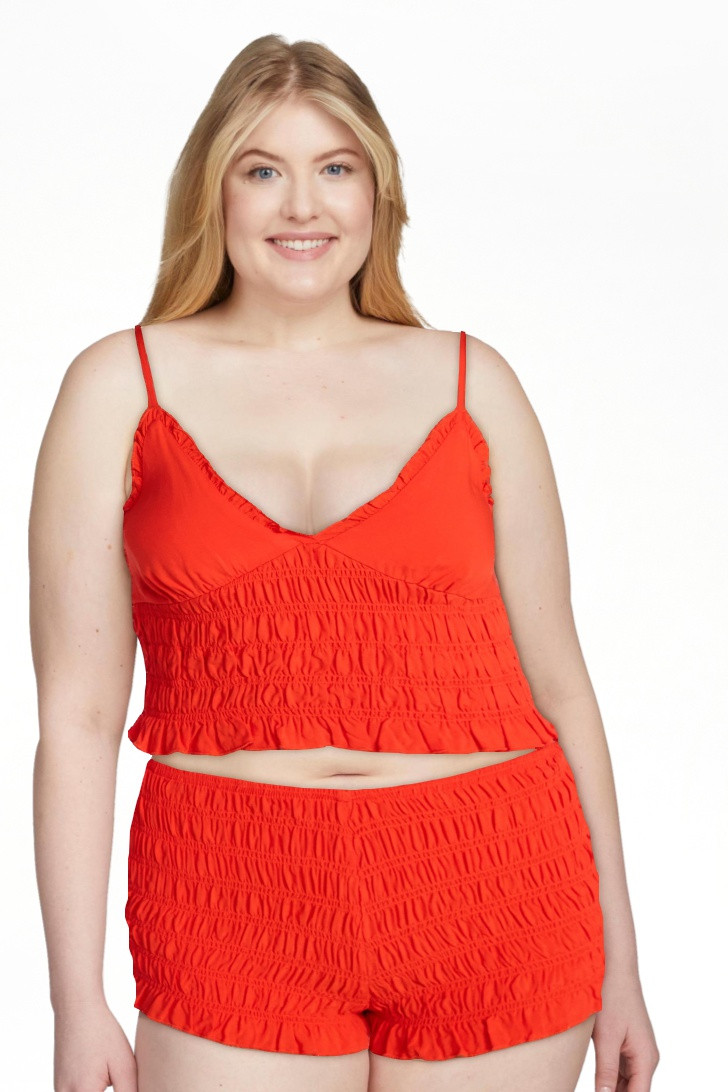 No Boundaries Shirred Cami and Shorts Set, 2-Piece, Women's XXS-XXL | Walmart (US)