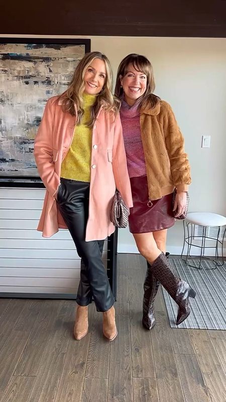 ad- Nothing makes us more giddy than browsing through the latest @mollybracken_official styles! French designs with a trendy retro flair—tres chic!😍 We fell in love with these winter pieces in bright & fresh colors that will make such a cozy transition into spring!🌸
•
Julie:
Wearing the Soft Jumper in Lime Yellow (more colors available). Such a fun pop! These Vegan straight leg pants have an amazing fit and are less then $50! The Elegant straight coat is quintessential French girl cool!
Krista:
The Tie&dye knit jumper is my new winter favorite sweater—only $39! Paired with this amazing Vegan minor skirt that has the most flattering fit👌🏼 Wearing a medium in my Zipped Faux Fur jacket that will be the perfect winter to spring layer!🥰
•
Such a treat to have affordable French fashion delivered right to your doorstep! Shop our looks by following us on the @shop.LTK app OR click on link in bio! Links in stories too!🛍️

Workwear, French girl, winter outfit, winter sale, black leather pants, neon sweater, miniskirt, tall boots, 
•


#LTKunder50 #LTKsalealert #LTKworkwear