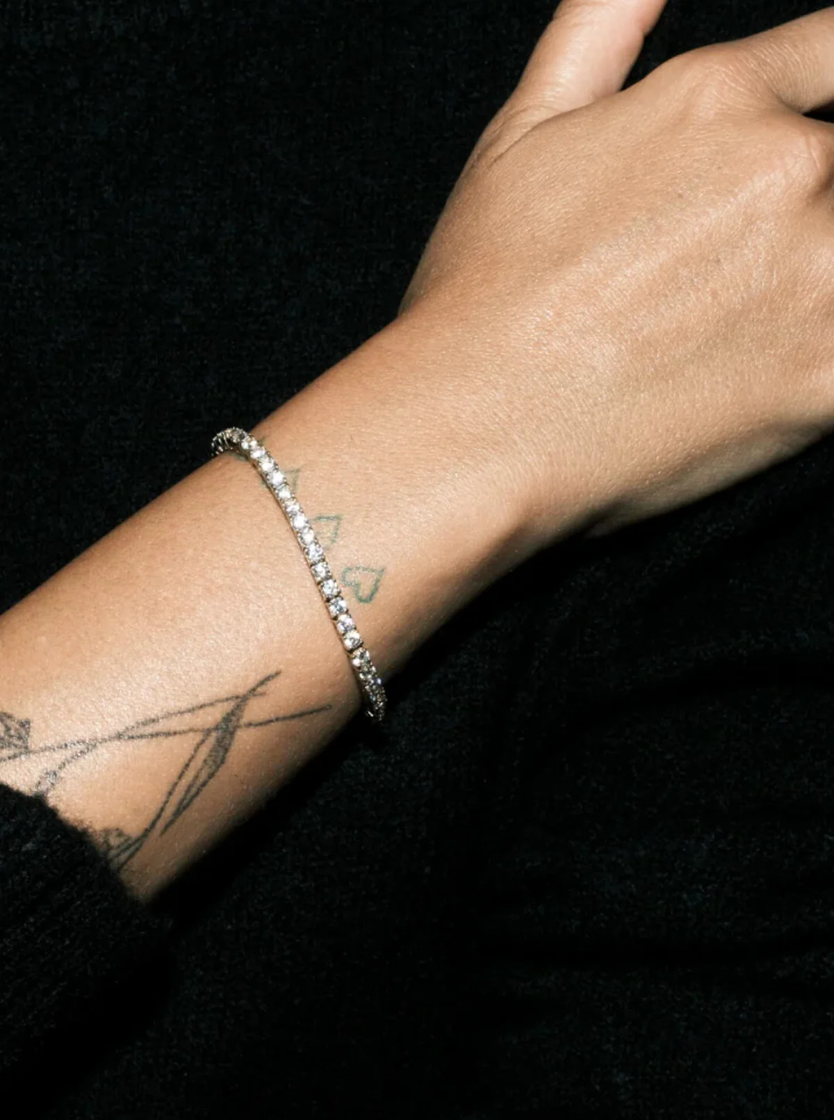 KATE 3MM ROUND CUT, LAB WHITE SAPPHIRE SILVER RIVIÈRE BRACELET | Dorsey