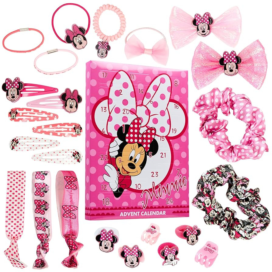 Disney Minnie Mouse Hair Accessories Advent Calendar 2025 for Girls Christmas Countdown, 24 Hair ... | Amazon (US)