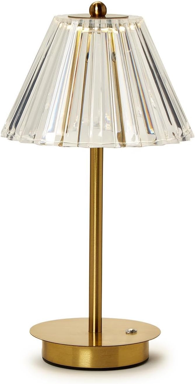 Two's Company LED Touchable Table Lamp with Acrylic Shade in Gift Box, Iron, 13-inches Height | Amazon (US)