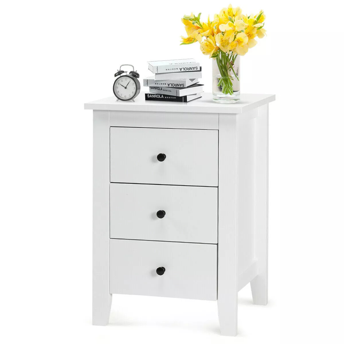 Nightstand End Beside Table Drawers Modern Storage Bedroom Furniture White | Target