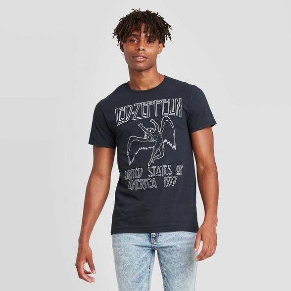 Men's Led Zeppelin Short Sleeve Graphic T-Shirt - Black | Target