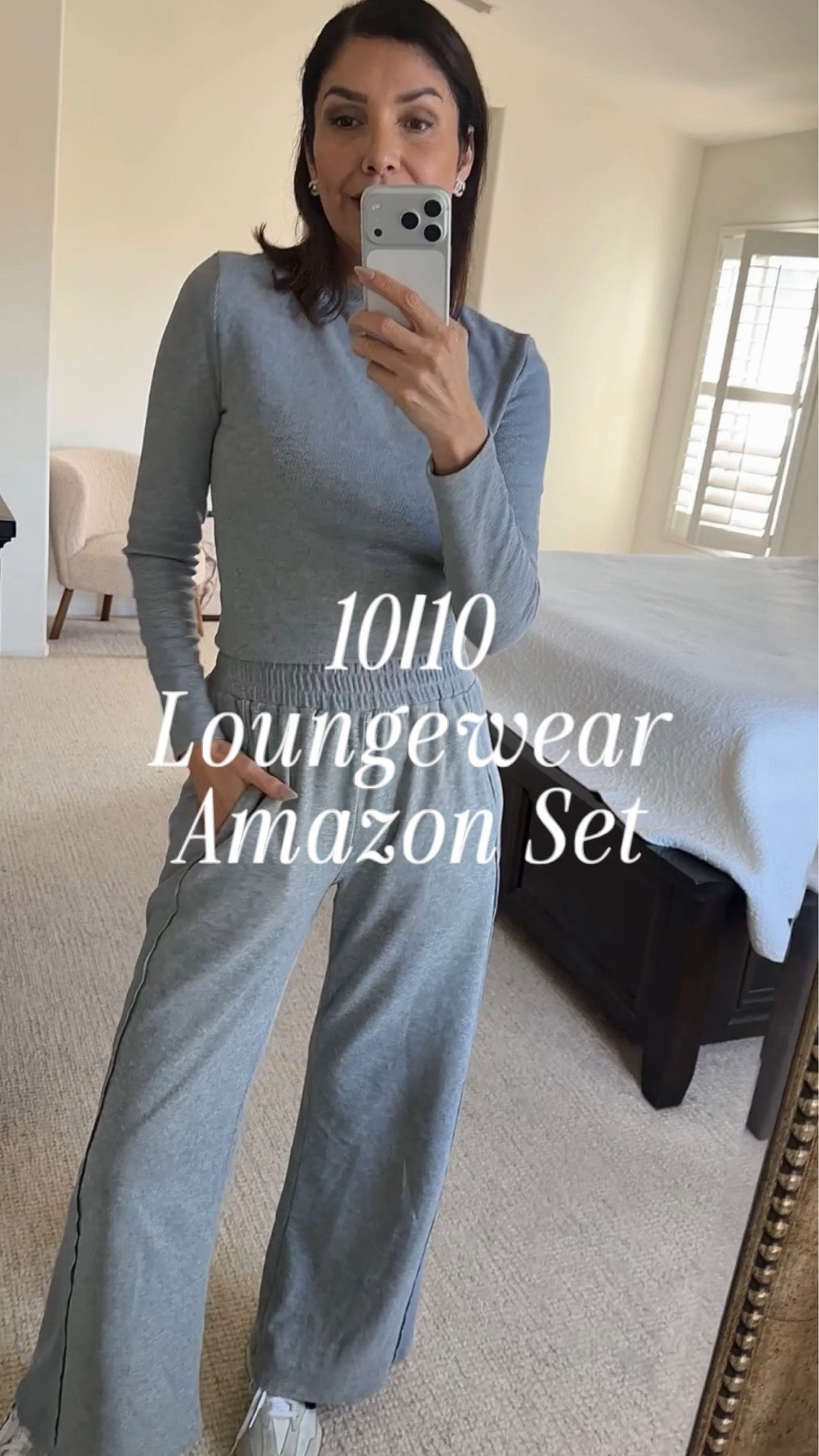 This amazon loungewear set is so perfect for days of chilling. 
I am wearing size S, but I can easily size up fir a comfy loose fot. Pants gave pockets and an ekastic. So nice! 
More colors available 
#amazonfashion 
#amazonfind
#amazonfinds
Grey sweatshirt pants set
New Balance sneakers true to sizee