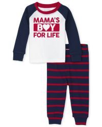 Baby And Toddler Boys Long Sleeve 'Mama's Boy For Life' Snug Fit Cotton Pajamas | The Children's ... | The Children's Place