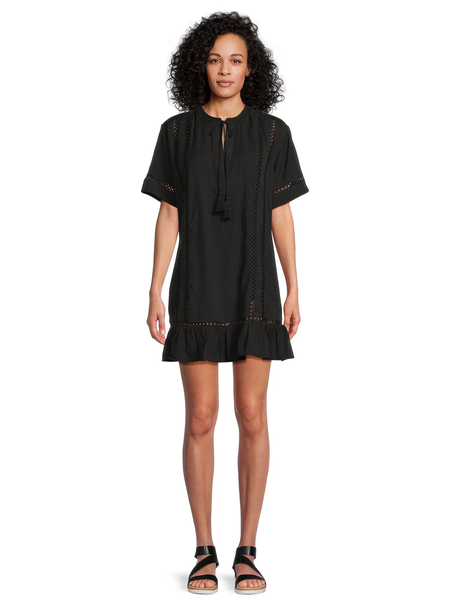 Time and Tru Women's and Women's Plus Peplum Tunic Coverup Dress, Sizes S-3X | Walmart (US)