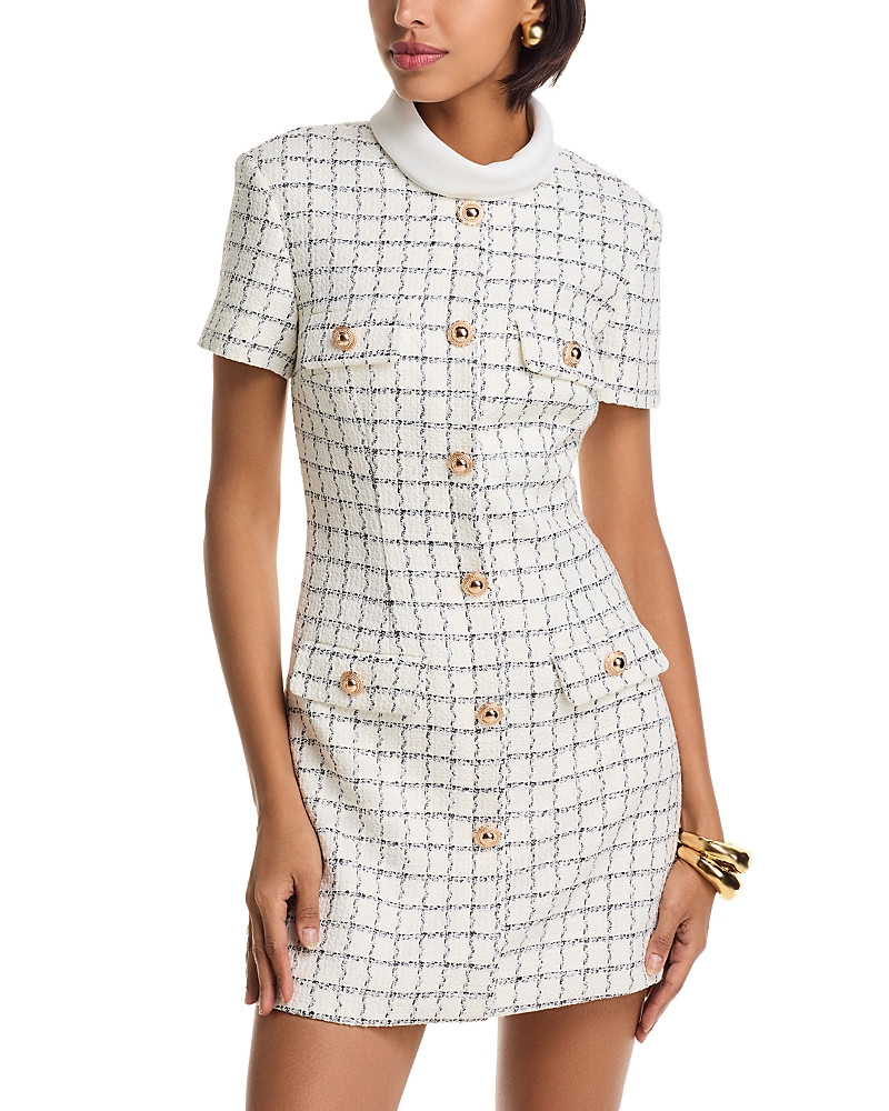 Self-Portrait Windowpane Check Boucle Mini Dress | Bloomingdale's (US)