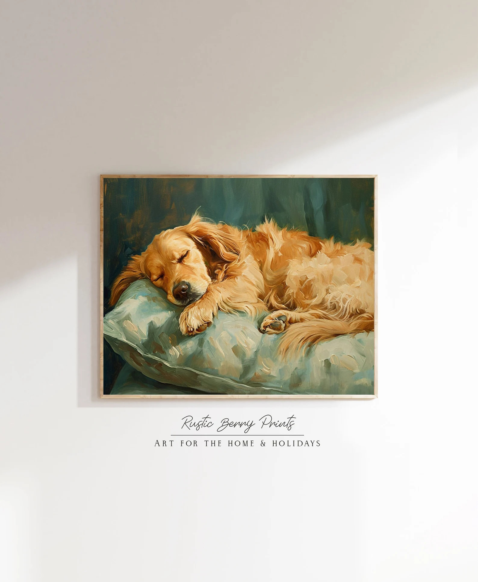 Vintage Golden Retriever Puppy Art Print Wall Art Oil Painting Antique Art Gift for Dog Lovers Di... | Etsy (US)