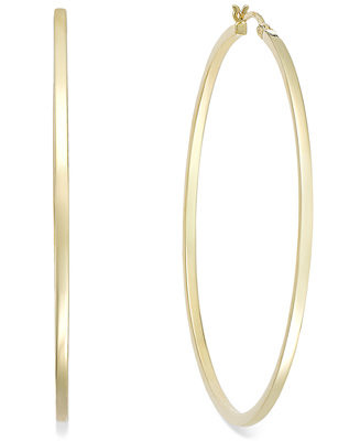 Square Tube Hoop Earrings in 14k Gold Vermeil, 60mm (Also in Sterling Silver) | Macy's