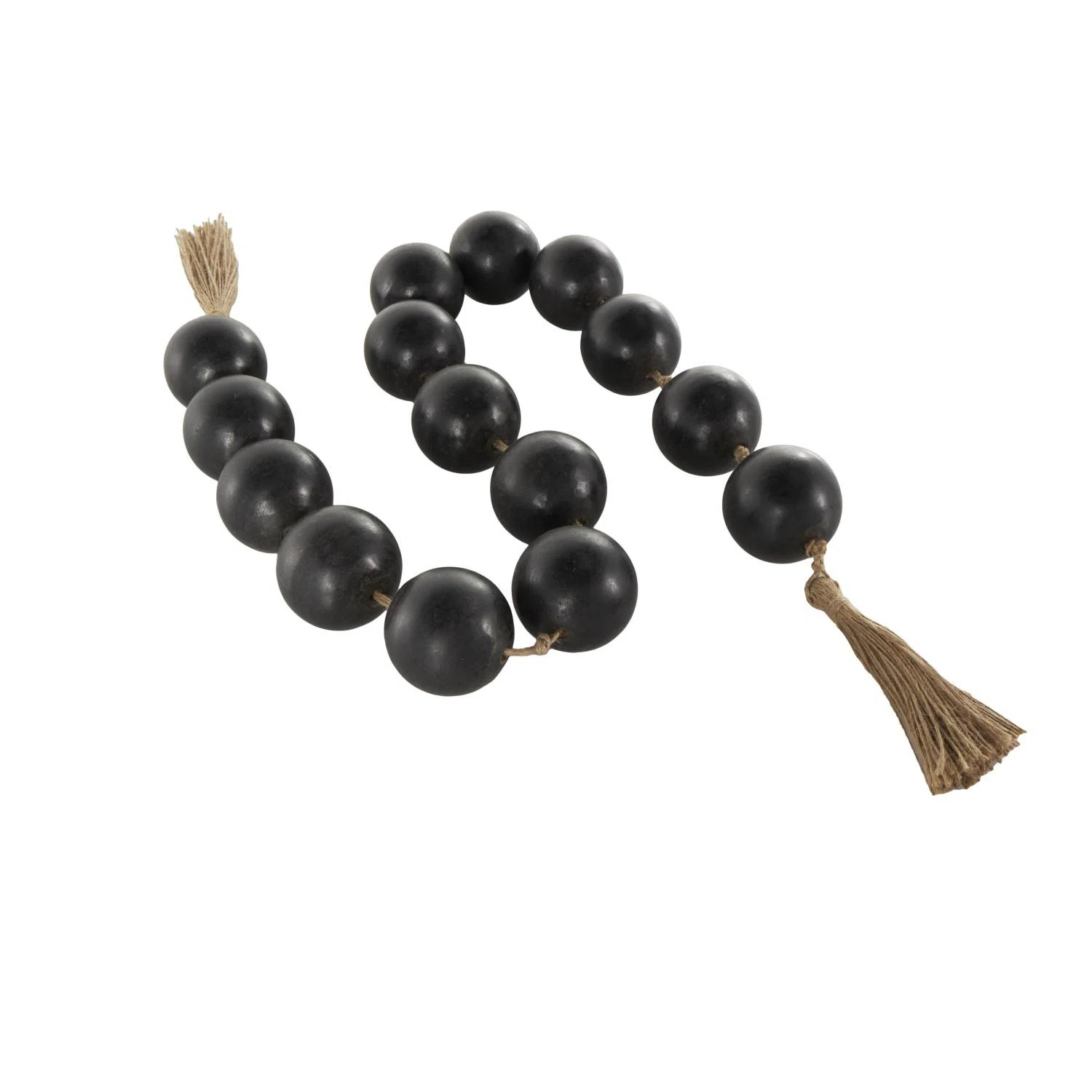 Dakota Fields Cole And Grey Mango Wood Handmade Round Extra Long Orb Beaded Garland With Tassel W... | Wayfair North America