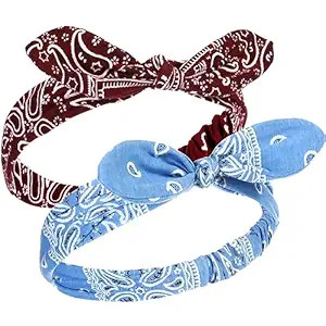 2 Pieces Bandana Headband for Women and Girls, Knot Retro Print Headbands Paisley Print Headband ... | Amazon (US)