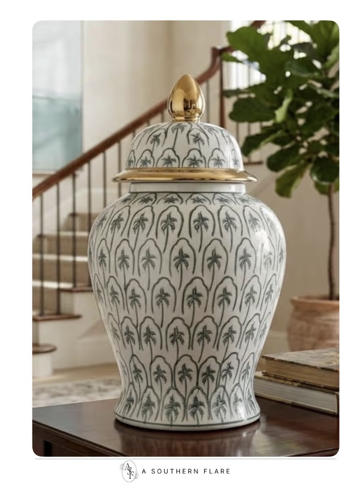 Palm Ginger Jars/ coastal