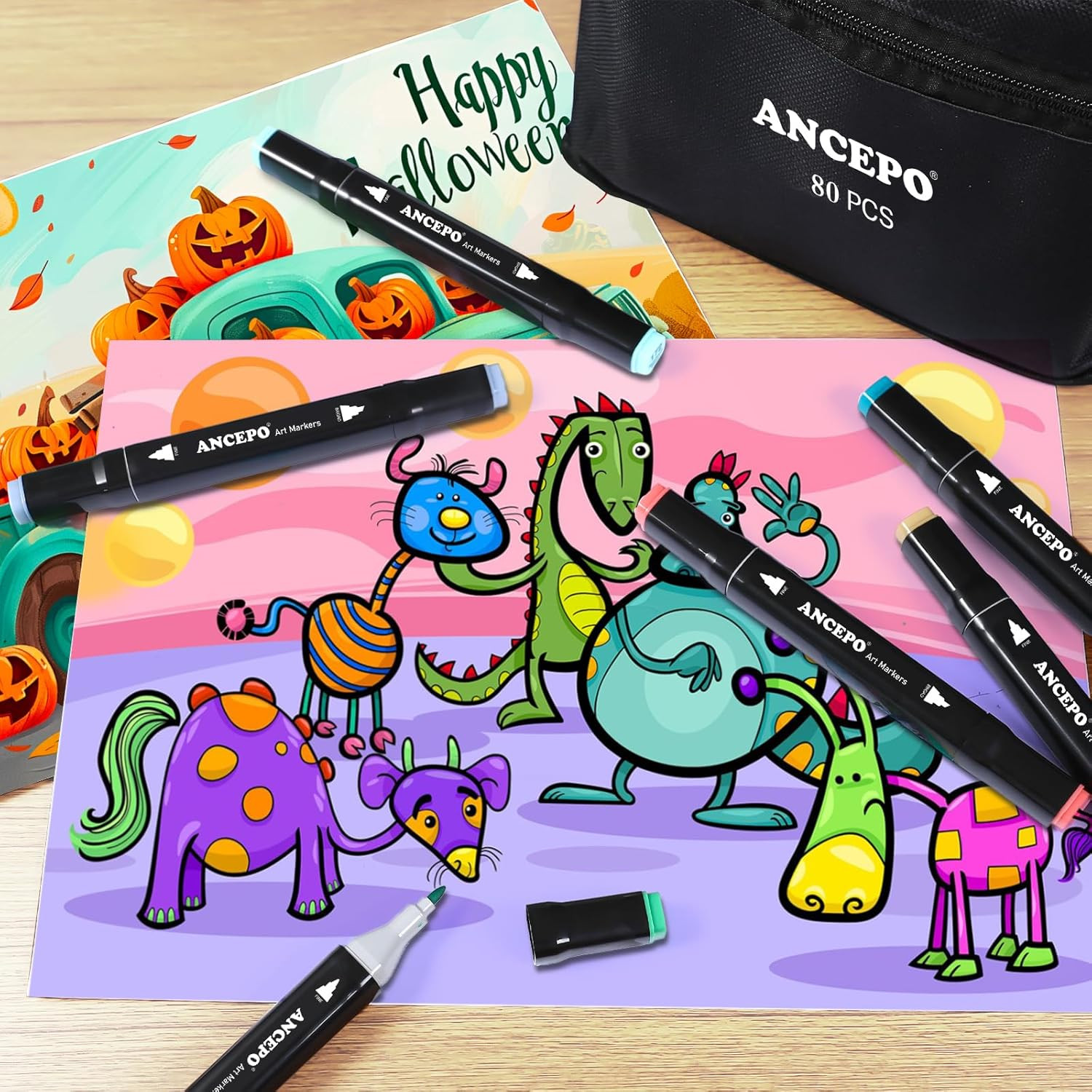 80 Colors Dual Tip Alcohol Markers Set, Brush and Fine Tip Art Markers for Adults and Kids, Sketc... | Amazon (US)