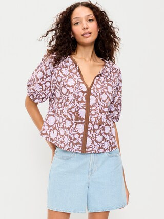 Short-Sleeve Beaded Top | Old Navy (US)