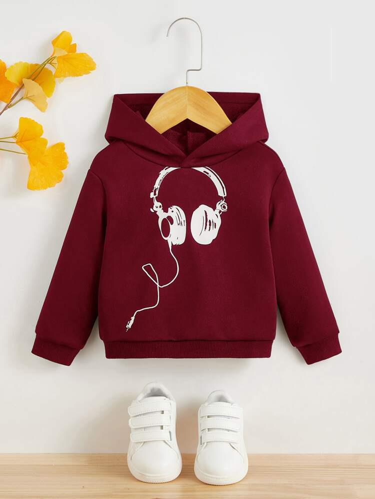 SHEIN Baby Headphone Print Hoodie | SHEIN