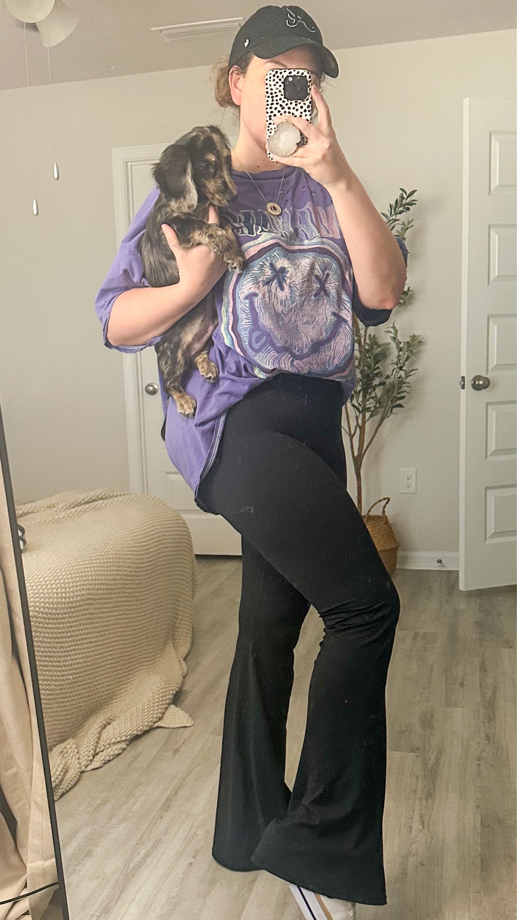 Are we living flared leggings or are we loving flared leggings!?! 🖤🙌🏻 these Amazon ones are my new favorite go toos 

Causal outfit | oversized tee outfit | ootd | midsized | 

#LTKfindsunder50 #LTKmidsize #LTKMostLoved