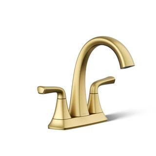 KOHLER Sundae 4 in. Centerset 2-Handles Bathroom Faucet in Vibrant Brushed Moderne Brass K-R28796... | The Home Depot