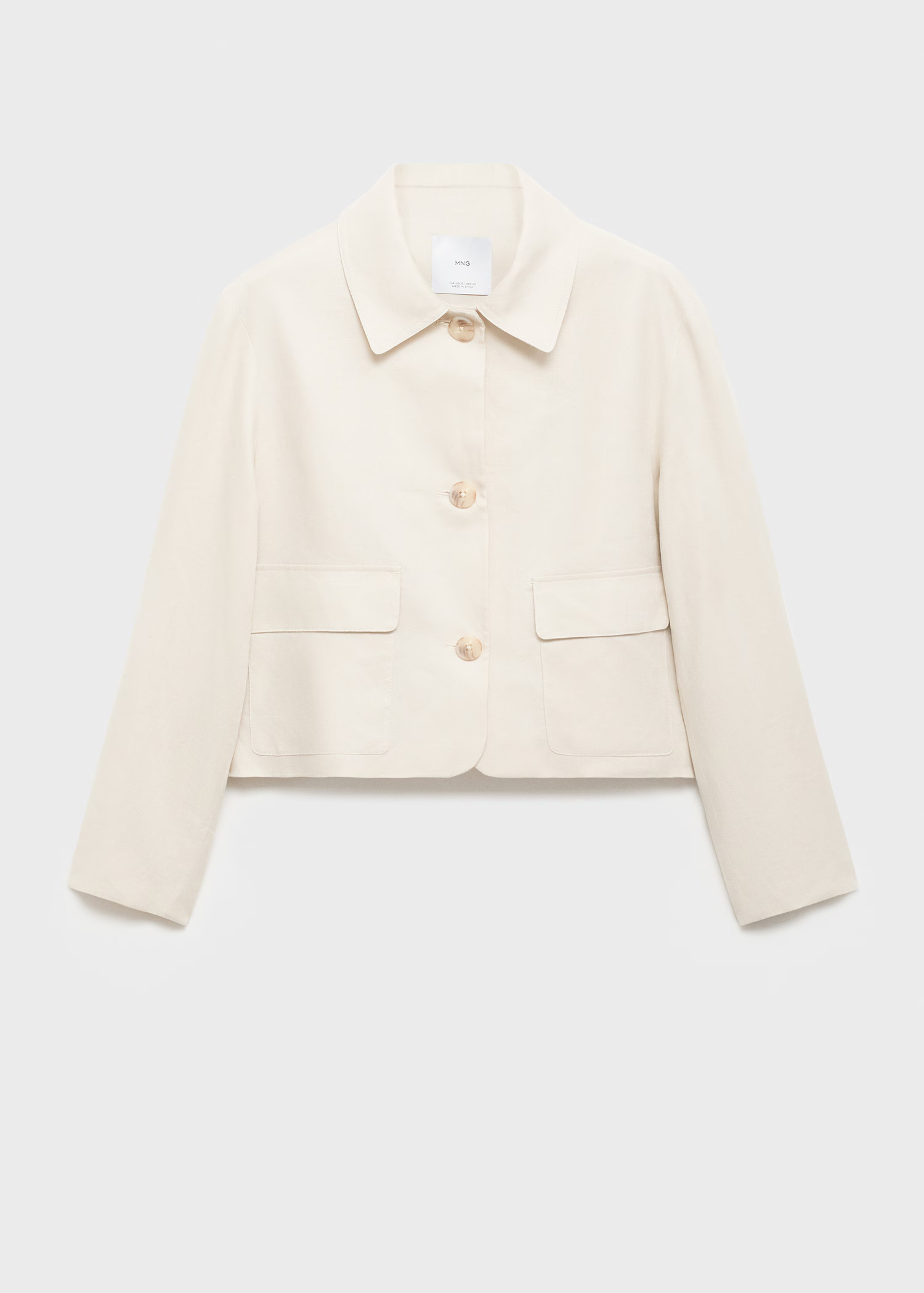 Pocket linen-blend jacket - Women | MANGO United Kingdom | MANGO (UK)