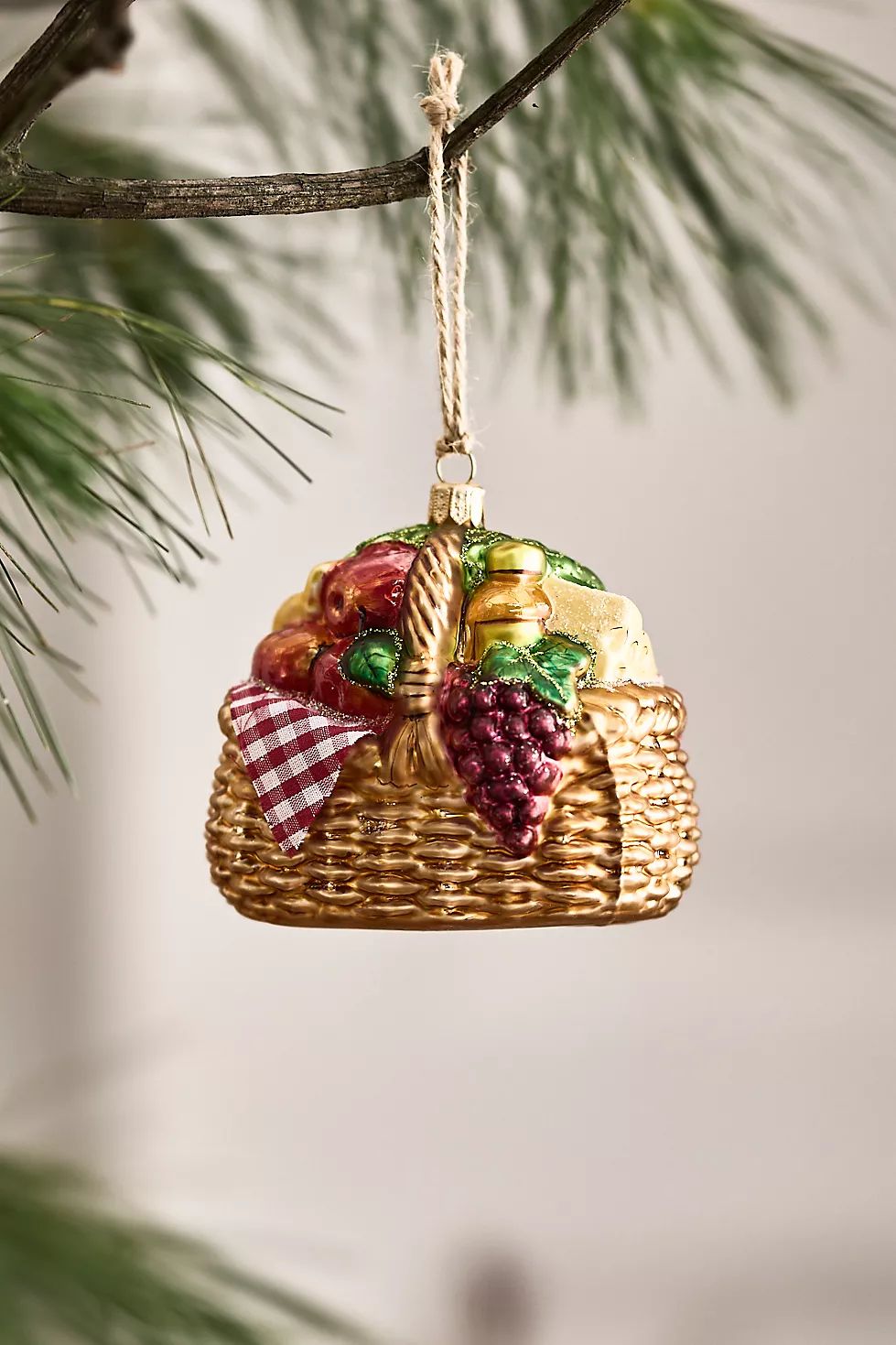 Picnic Basket Glass Ornament | Anthropologie (US)