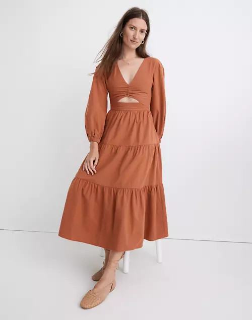 Petite Crepe Cutout Midi Dress | Madewell