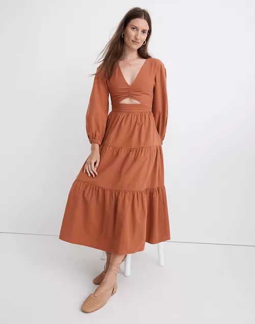 Crepe Cutout Midi Dress | Madewell