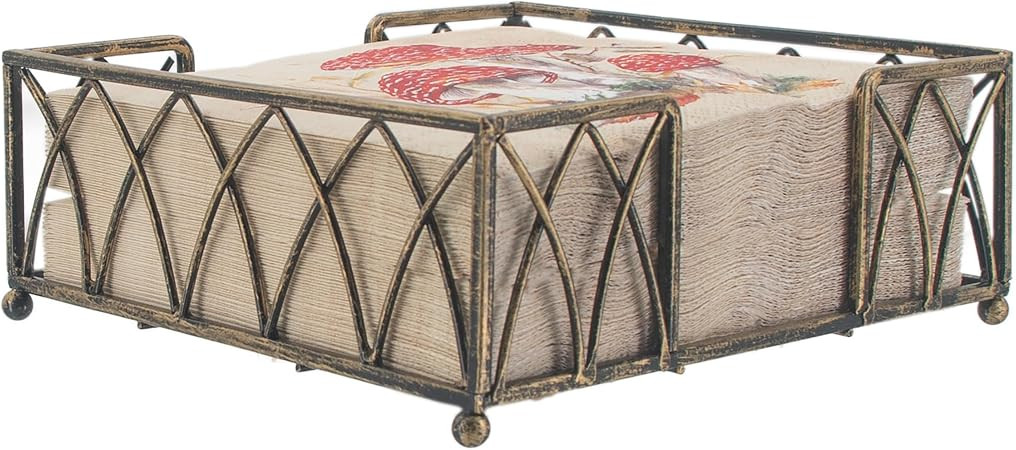 Boston International Lunch Napkin Caddy, Arch Design in Antique Brass | Amazon (US)