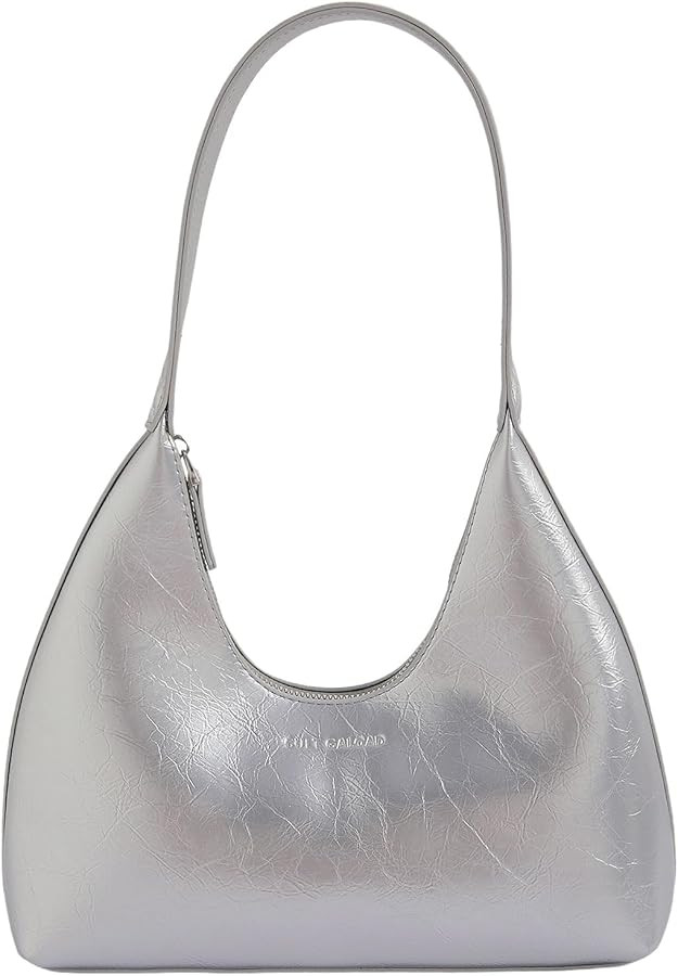 Verdusa Women's Metallic Hobo Shoulder Bags Top Handle Handbag Zipper Purses | Amazon (US)