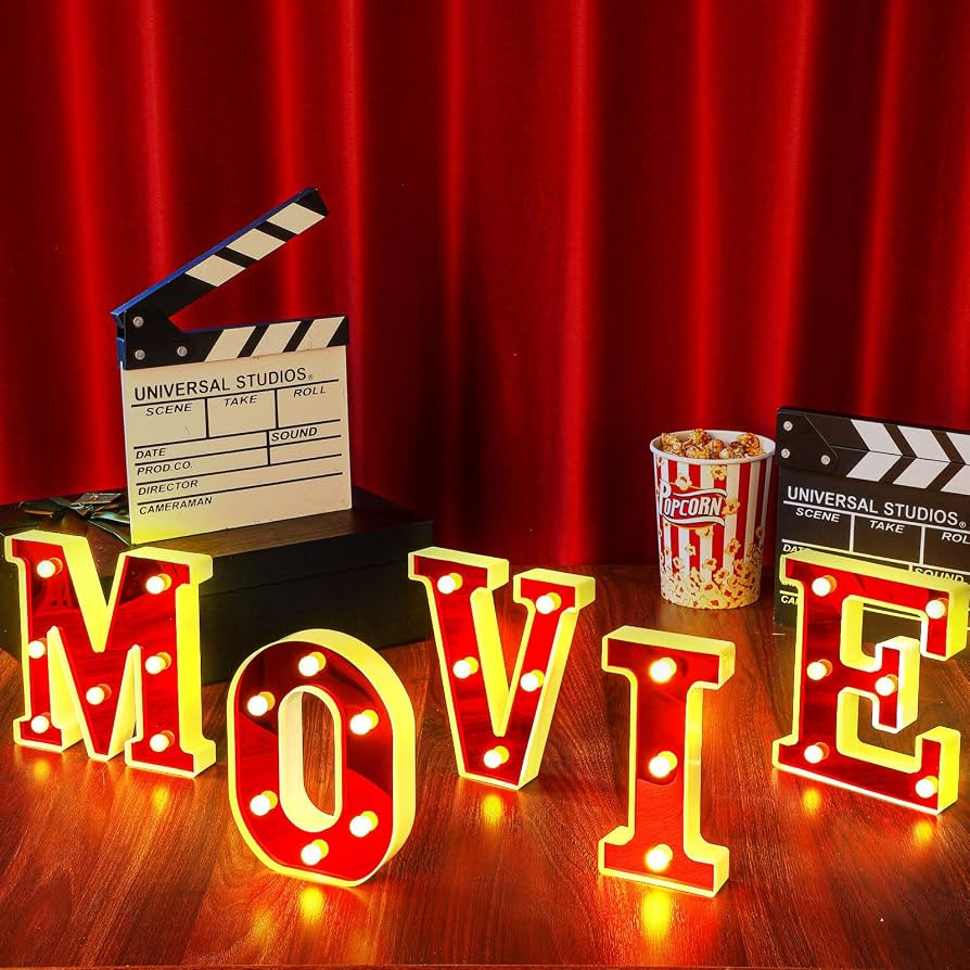 Movie Light up Letters Sign Party Decorations Battery Powered Marquee Lighted Sign Alphabet LED L... | Amazon (US)