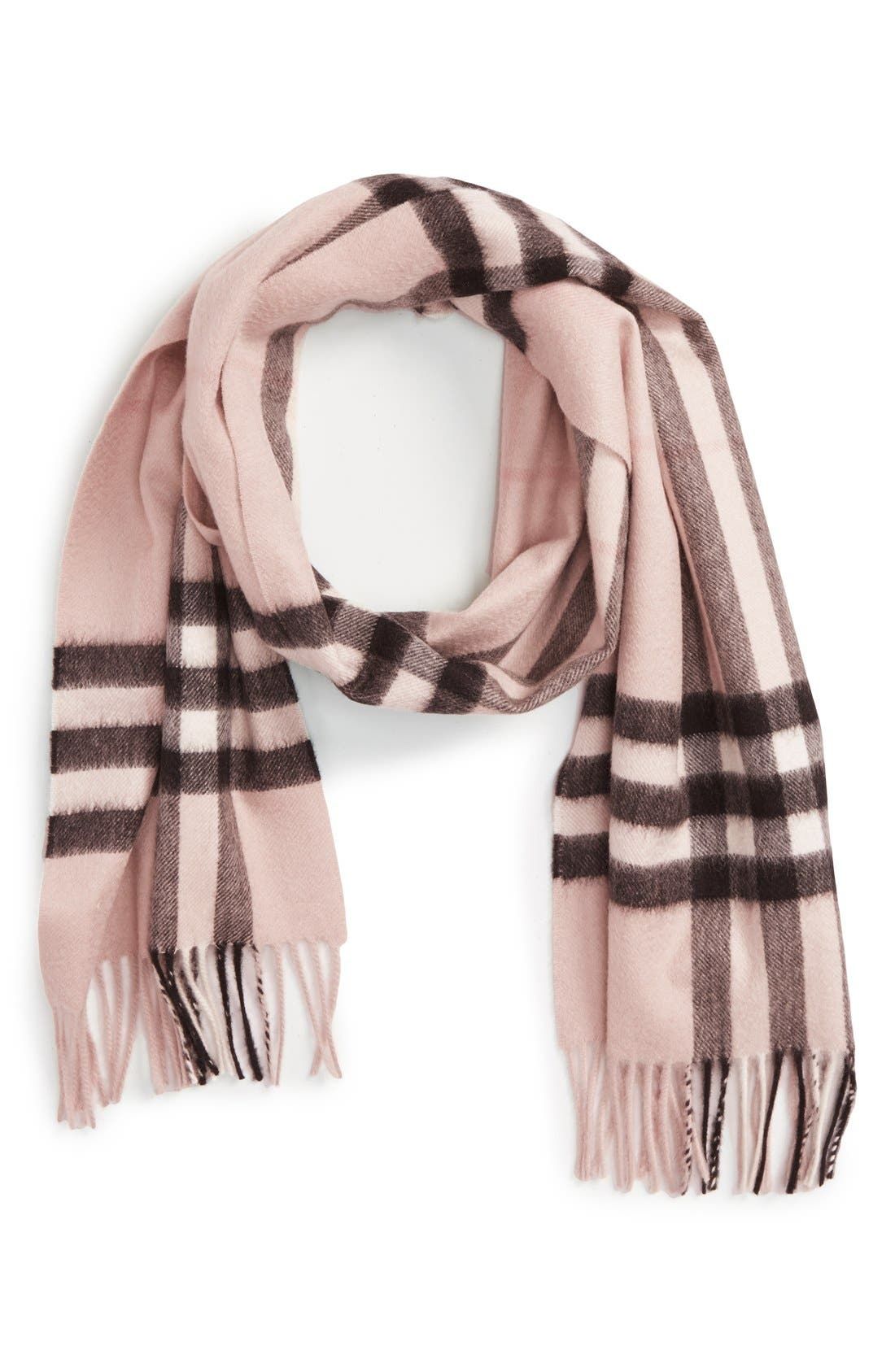 Heritage Giant Check Fringed Cashmere Muffler | Nordstrom