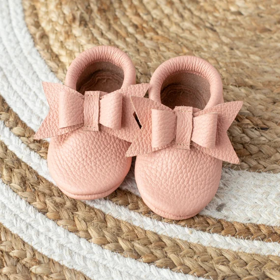 Baby Girl Moccasins Baby Moccasins With Bow Custom Name - Etsy | Etsy (US)