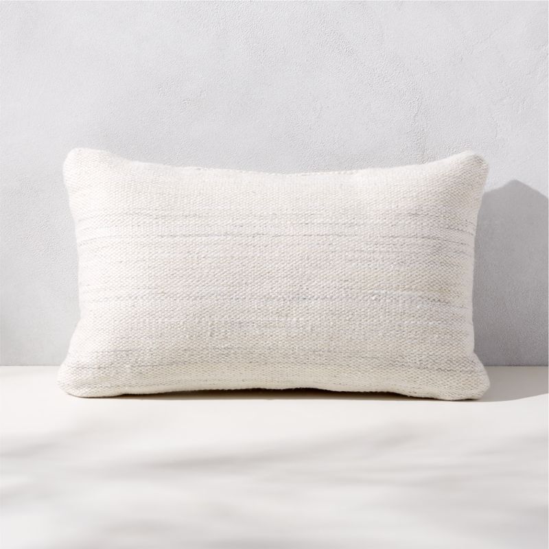 Waverly Modern White Outdoor Throw Pillow 20''x12'' | CB2 | CB2