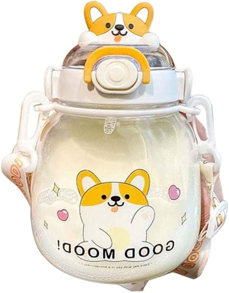 Large Kids Water Bottle with Silicone Straw and Spill-Proof Lids, 44oz Kawaii Water Bottle for Gi... | Amazon (US)