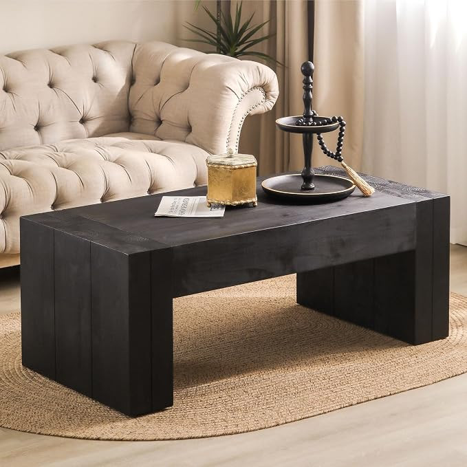 Wood Coffee Table Farmhouse Wooden Coffee Tables for Living Room | Amazon (US)