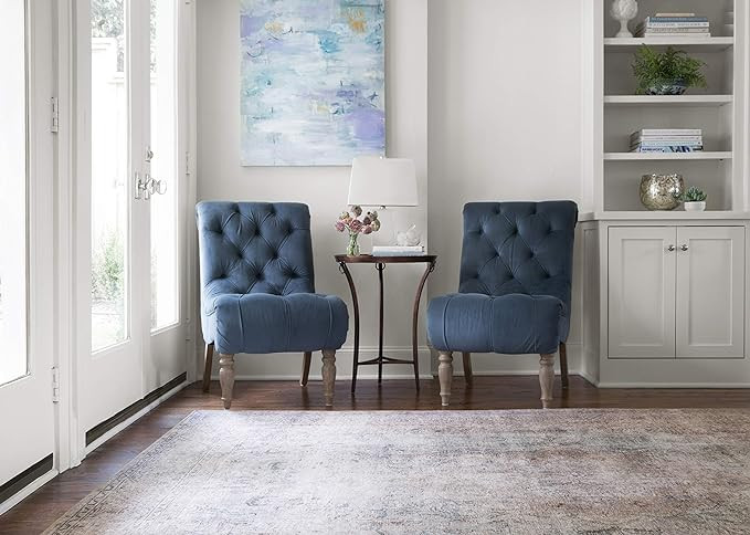 Loloi II Loren Collection LQ-04 Silver / Slate, Traditional 7'-6" x 9'-6" Area Rug | Amazon (US)