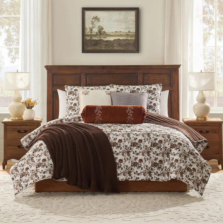 My Texas House Multicolor Floral 3-Piece Cotton Quilt Set, Full/Queen | Walmart (US)