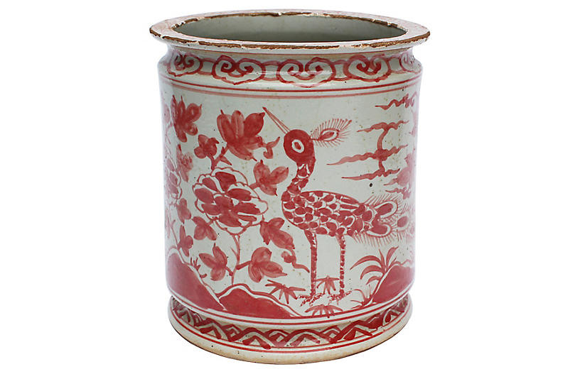 10" Orchid Pot, Red | One Kings Lane