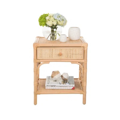 Ginny 1 - Drawer Wicker Nightstand Bayou Breeze Color: Brown | Wayfair North America