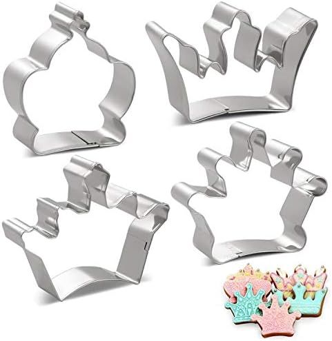 Cookie Cutters Set Crown Shape Stainless Steel 4 Pieces, King Crown, Queen Crown, Prince Crown and P | Amazon (US)